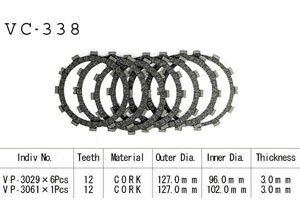 Kit Disques d'Embrayage Garnis Gp 125 1980/1989